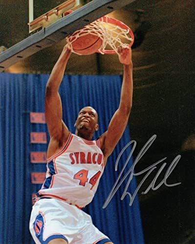 John Wallace semnat manual 8x10 Photo Color+Coa Syracuse Basketball Dunking - Fotografii autografate NBA