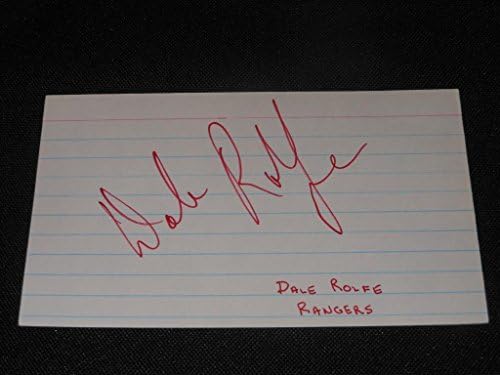 1970-75 New York Rangers Dale Rolfe semnat 3x5 autograf Index Card JSA COA 714-NHL tăiat semnături