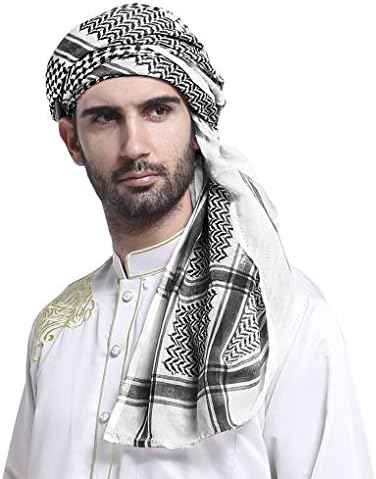 Bărbați Mare Arabă Shemagh văl musulman Headcover șal keffiyeh Arabă eșarfă