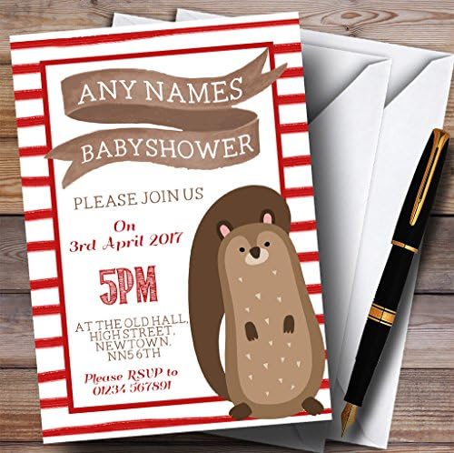 Cardul Zoo Dungi Roșii Veveriță Invitații Baby Shower Invitatii