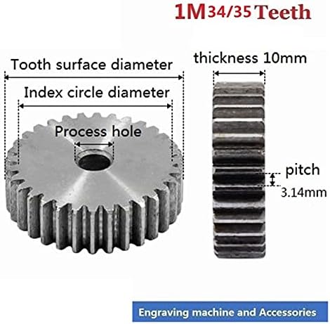 Mksiwsa Industrie 1m 34/35 dinți pinten pinion 1m 34 / 35t 1mod Rack de viteze 34/35 dinți 45 oțel CNC Rack Pinion