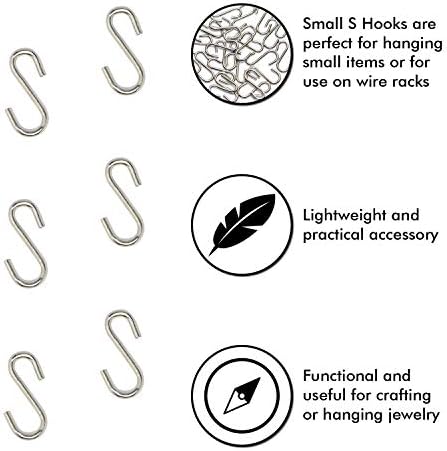 Cârlige Mini S Conectori în formă de Sârmă în formă de Sârmă Hankers 200 PC -uri de cârlige agățate pentru meșteșuguri DIY, bijuterii suspendate, lanț cheie, etichete, ademenire de pescuit, echipament net