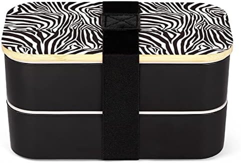 Zebra Stripes Bento Bento Box Bento Box Bento Box Containere cu 2 compartimente pentru picnic de lucru offce