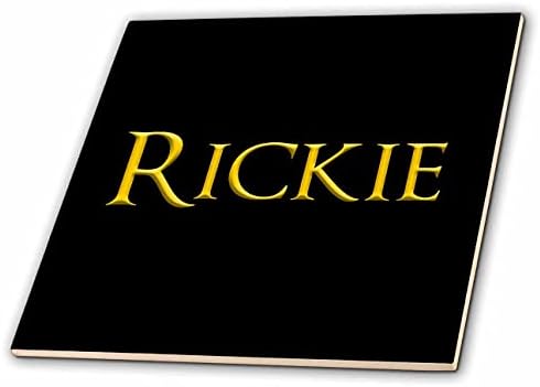 3drose Rickie popular, numele omului comun în SUA. Galben pe negru farmec-gresie
