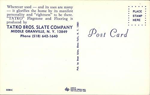Tatko Bros. ardezie companie Middle Granville, New York NY carte poștală originală de epocă