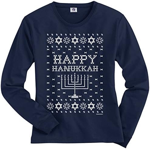 Tricou cu mânecă lungă Hanukkah Fires Handrock pentru femei