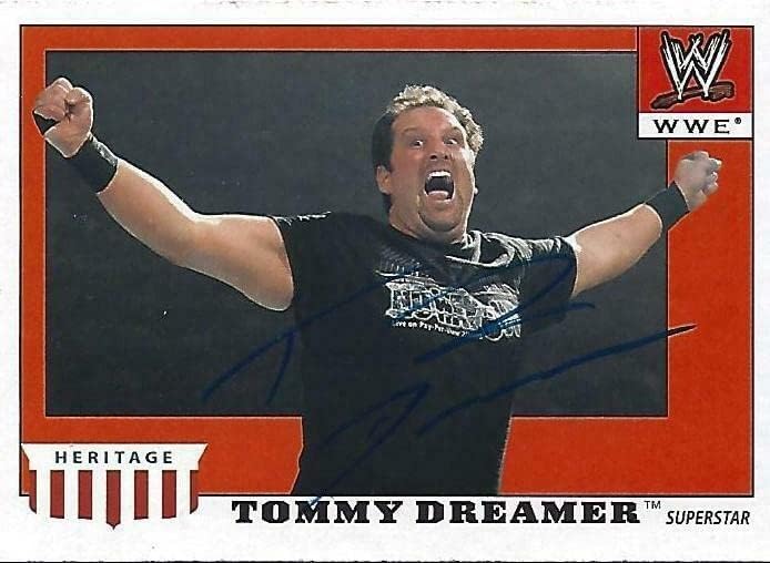 Tommy Dreamer semnat 2008 Topps Heritage IV WWE Card 50 ECW Autograf original - Fotografii de lupte autografate